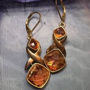 Napier Elegant Gold earrings with pretty gem